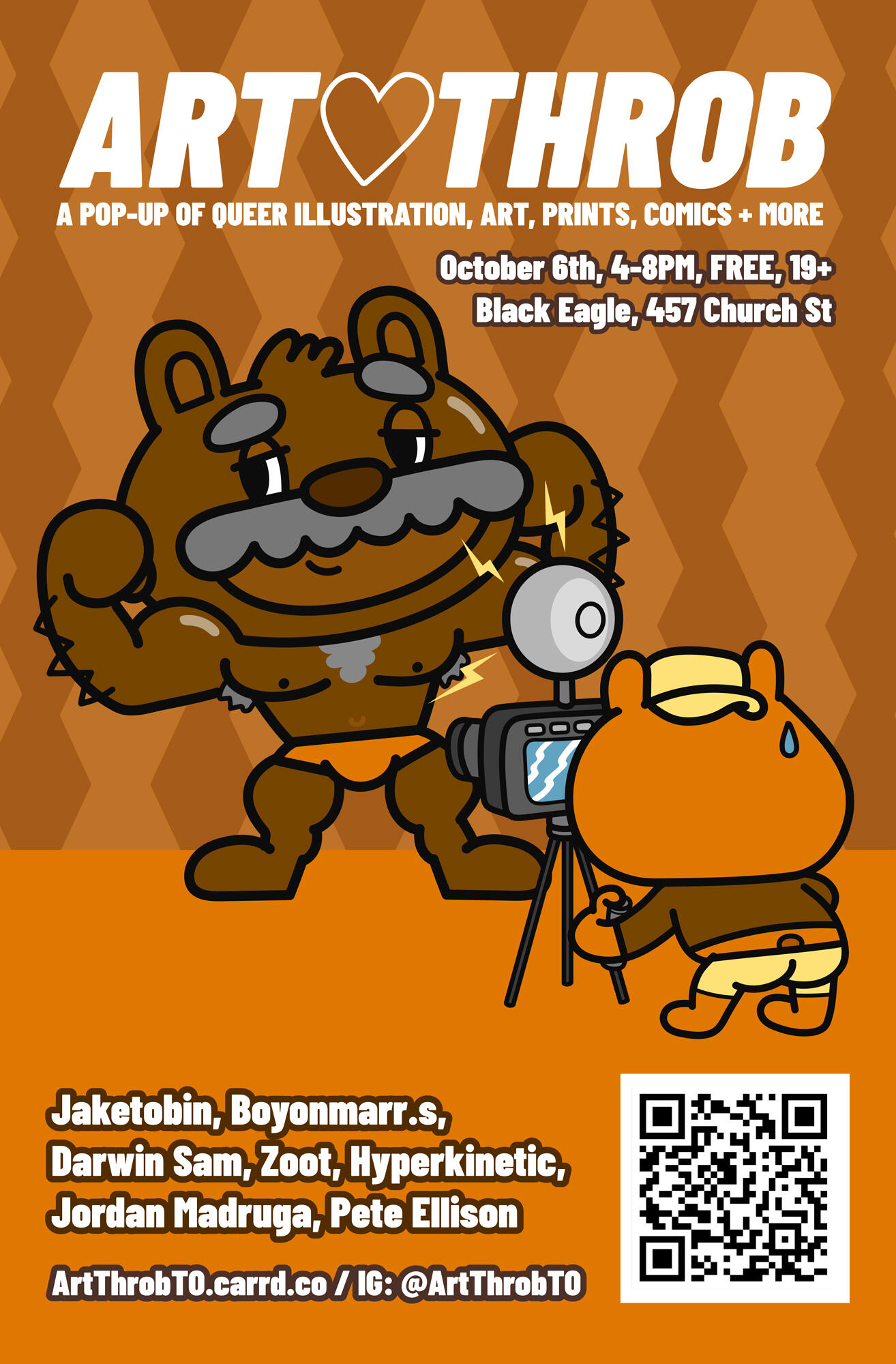 ART THROB, A Pop-Up of Queer / Illustration, Art, Prints, Comics + More. October 6th, 4-8PM, Free, 19+ / Black Eagle, 457 Church St