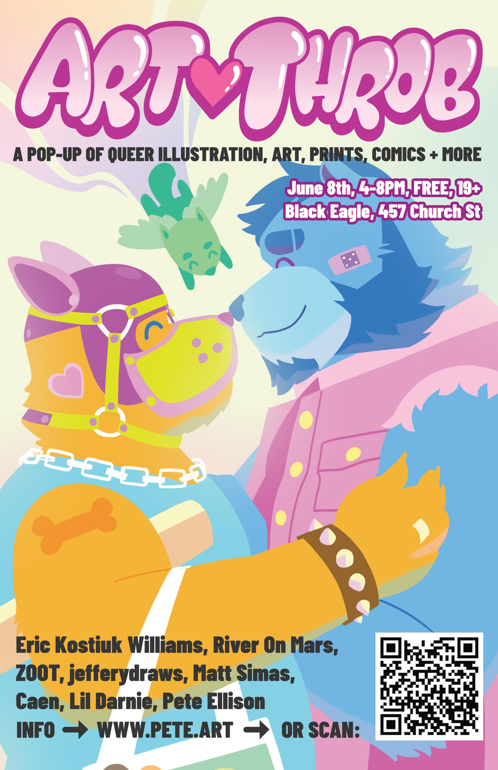 ART THROB, A Pop-Up of Queer / Illustration, Art, Prints, Comics + More. October 6th, 4-8PM, Free, 19+ / Black Eagle, 457 Church St