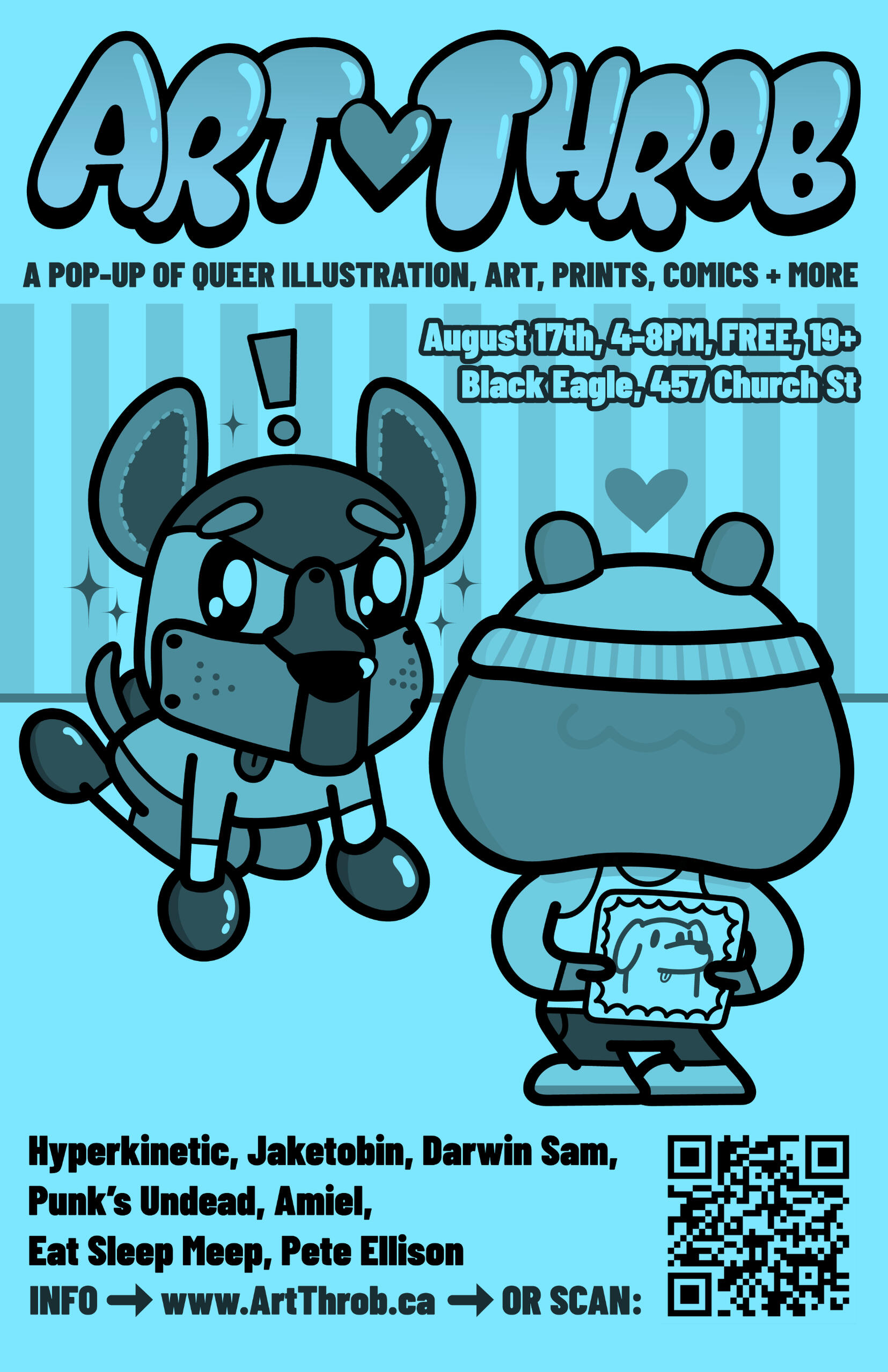 ART THROB, A Pop-Up of Queer / Illustration, Art, Prints, Comics + More. October 6th, 4-8PM, Free, 19+ / Black Eagle, 457 Church St